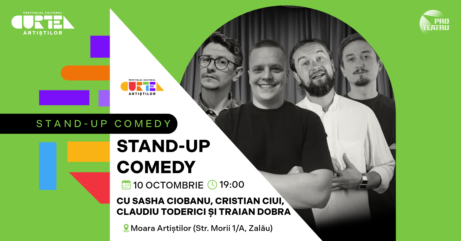 STAND-UP COMEDY CU SASHA CIOBANU, CRISTIAN CIUI, CLAUDIU TODERICI ȘI TRAIAN DOBRA
