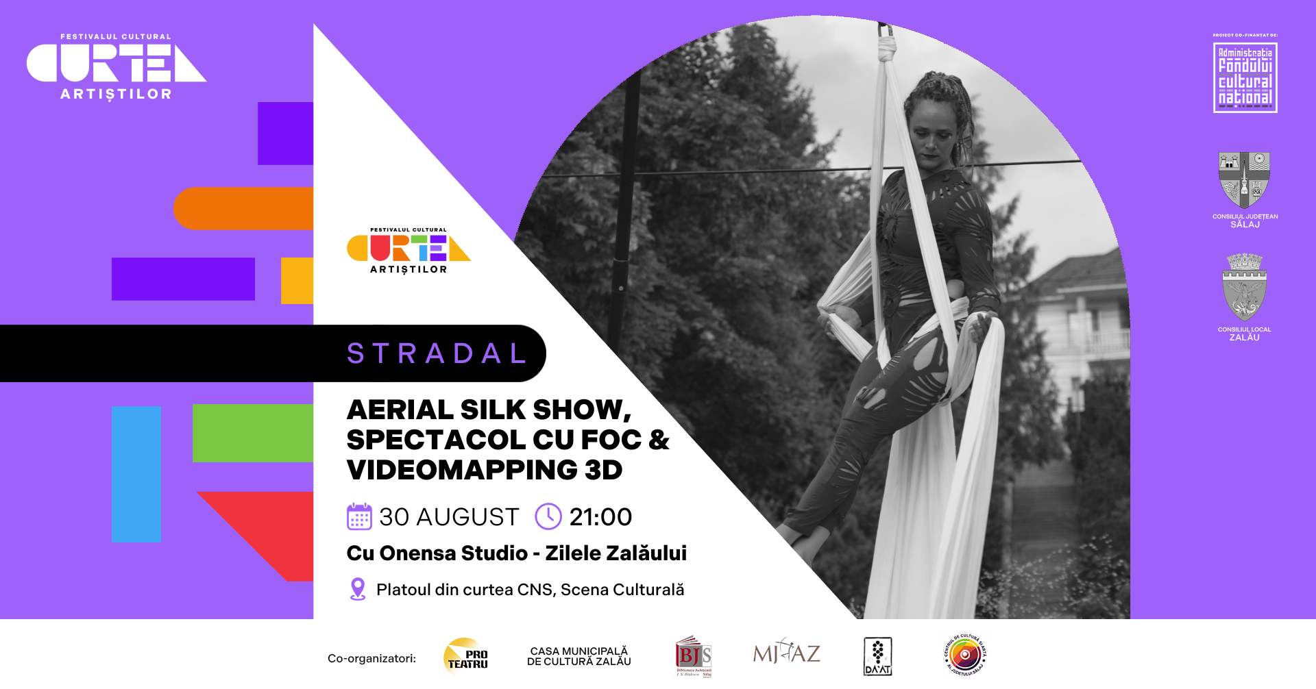 STRADAL: AERIAL SILK SHOW, SPECTACOL CU FOC ȘI VIDEOMAPPING 3D